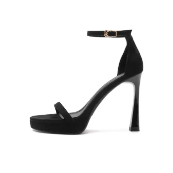 Zubumei One Strap Sandals Women's Black Fleece