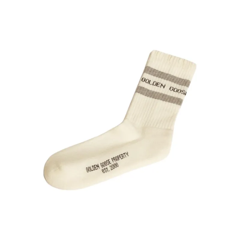 Golden Goose Mid Calf Socks Unisex 1 Pack Beige-0