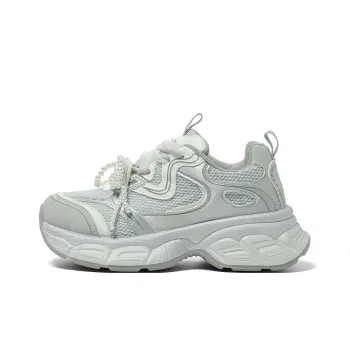 FOREVER 21 Anti Slip Wear Resistant Low Top Chunky Sneakers Women's Gray