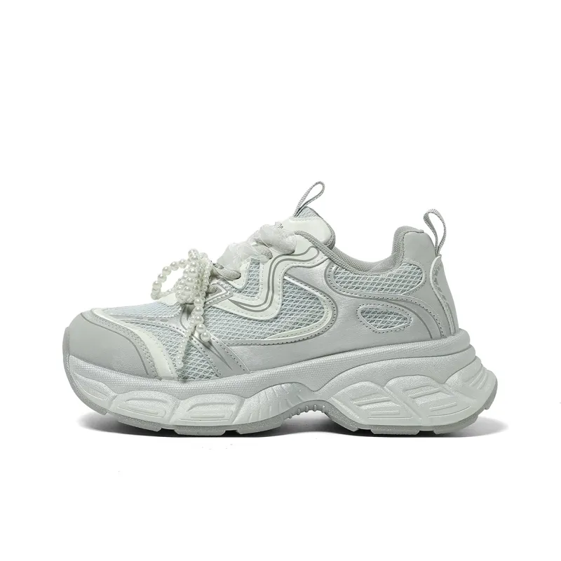 FOREVER 21 Anti Slip Wear Resistant Low Top Chunky Sneakers Women's Gray-0