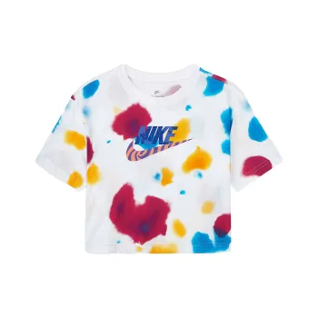 Nike Women'ss Logo Print Cropped Crewneck T Shirt White