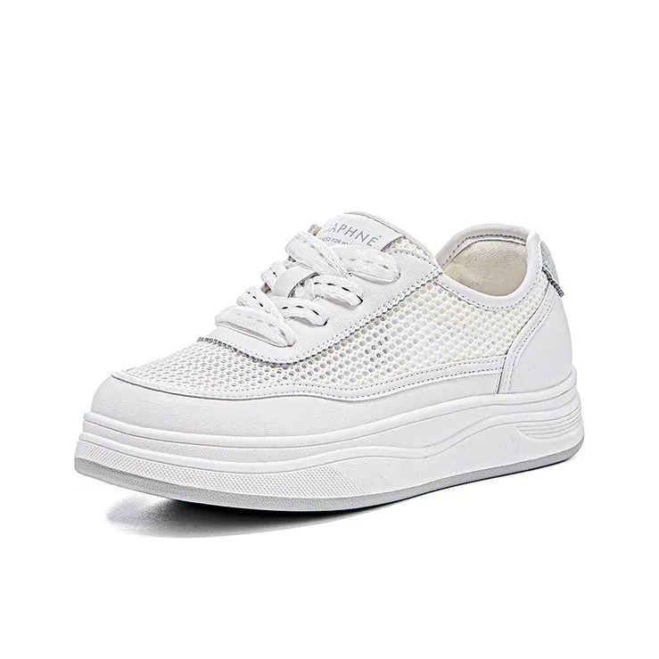 DAPHNE Anti Slip Wear Resistant Low Top Skateboard Shoes Women's White-1