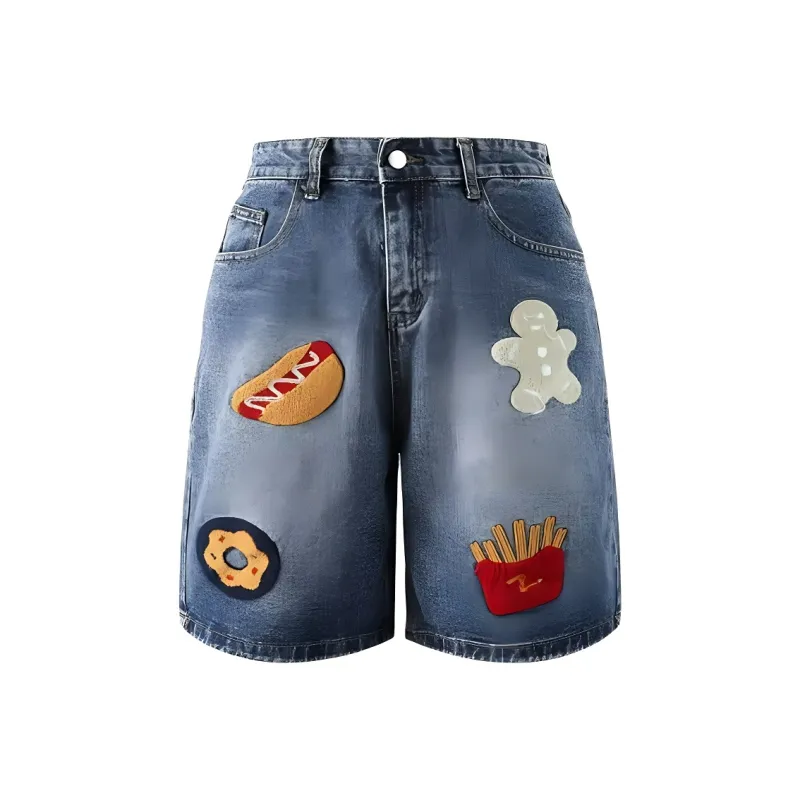 HOKLV Denim Shorts Unisex Dark Blue-2