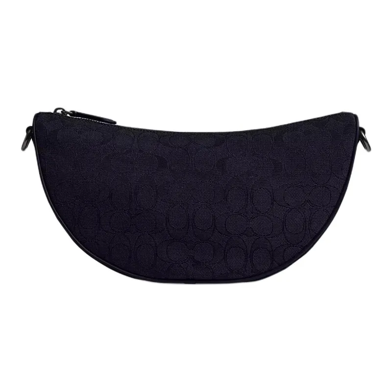 COACH HALL Polyester Croissant Bag, Shoulder Bag, Crossbody Bag Tubas Women's Black-2