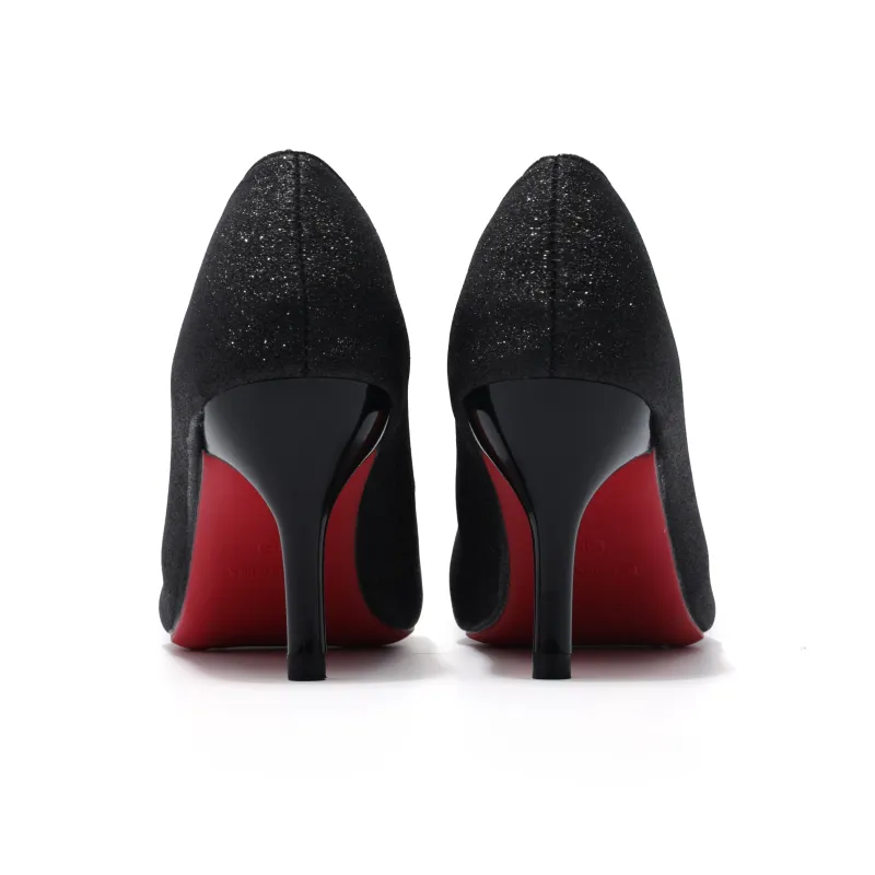 Take The Qin Slim Heel High Heels Women's Black-10