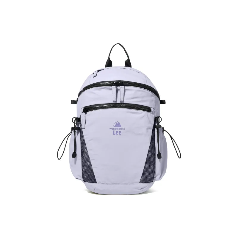Lee Fabric Backpack Unisex Light Gray Purple/Sage Green/Cloud Gray-0