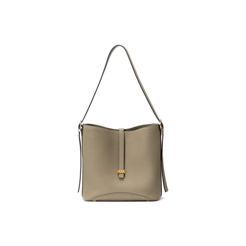 ROBERTA DI CAMERINO Top Grain Cow Leather Crossbody Bucket Shoulder Bag Women's Classic Black/Elephant Gray-5