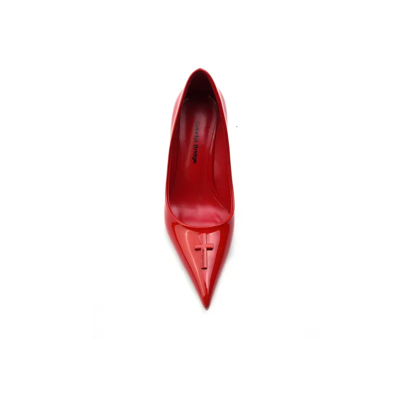 Colorful Bridge Crucifix Cross Wedge Heel High Heels Women's-4