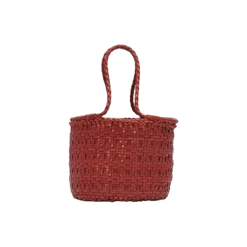 Dragon Diffusion Leather Basket Bag Handbag Mini Women's Red