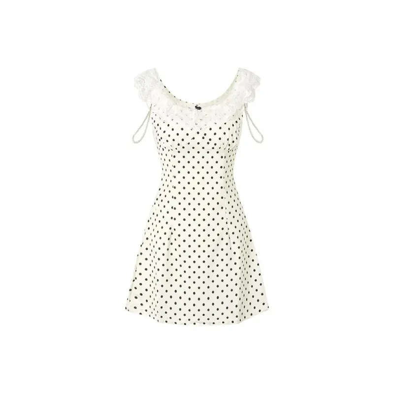 PAZZO Sleeveless Dresses Women's White Polka Dot-0