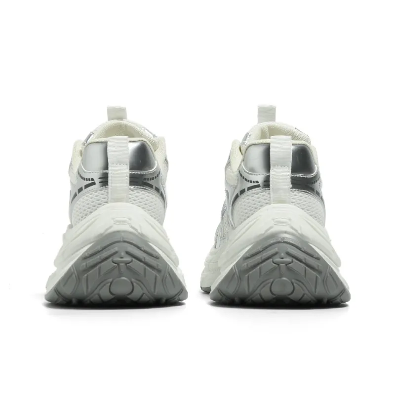 FOREVER 21 Chunky Sneakers Women's Low Top White Silver-4