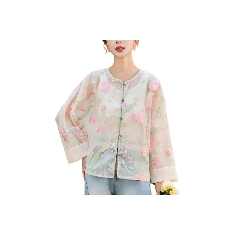 X MOOM Cropped Coats Women's Pink-0
