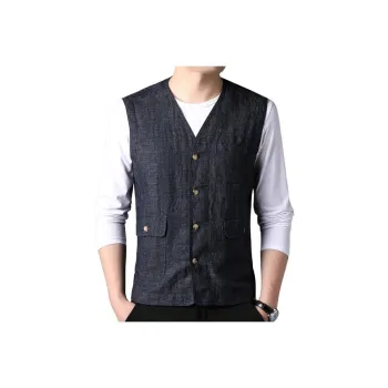 PIERRE CARDIN Vests Men Blue Black