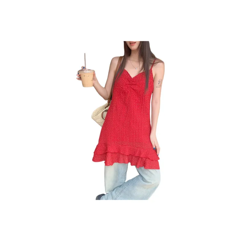 GOSO Slip Dresses Women's Red-0