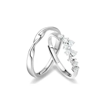 ZSY Silver 925 Girlfriend Ring Couple Rings Unisex