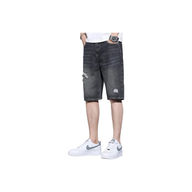 Tonlion Denim Shorts Unisex Black-0