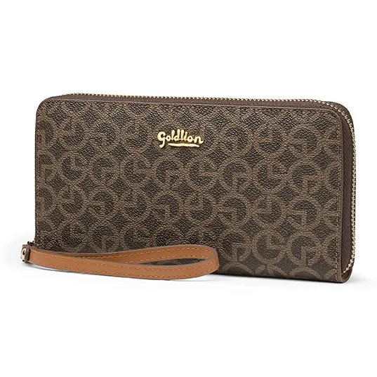 GOLDLION PVC Clutch Trumpets Women's Ecru/Coffee-6