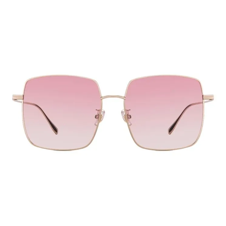 CAPONI Metal Square Sunglasses Unisex Gold-5