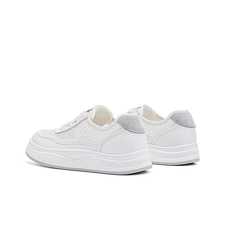 DAPHNE Anti Slip Wear Resistant Low Top Skateboard Shoes Women's White-3