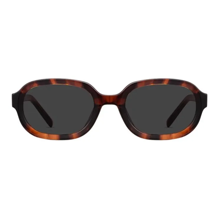 CAPONI Plate Frame Oval Sunglasses Unisex Multicolor-3