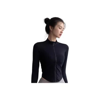 GUAILILUOLI Yoga Jackets Women's Black