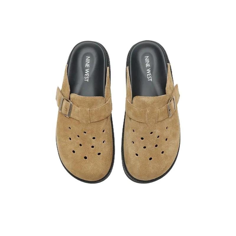 NINE WEST Rubber Sole Abrasion Resistant Closed Toe Slippers Women's Apricot-3