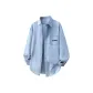 [Denim Long-Sleeved Shirt]Light Blue (Tb Blue Dot Black Text Chest Logo)