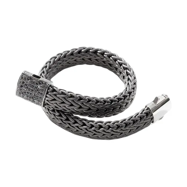 JOHN HARDY 925 Sterling Silver Bracelets Men's Black-1