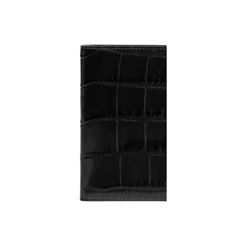 COACH Calfskin Passport Holder Mini Men's Black-5