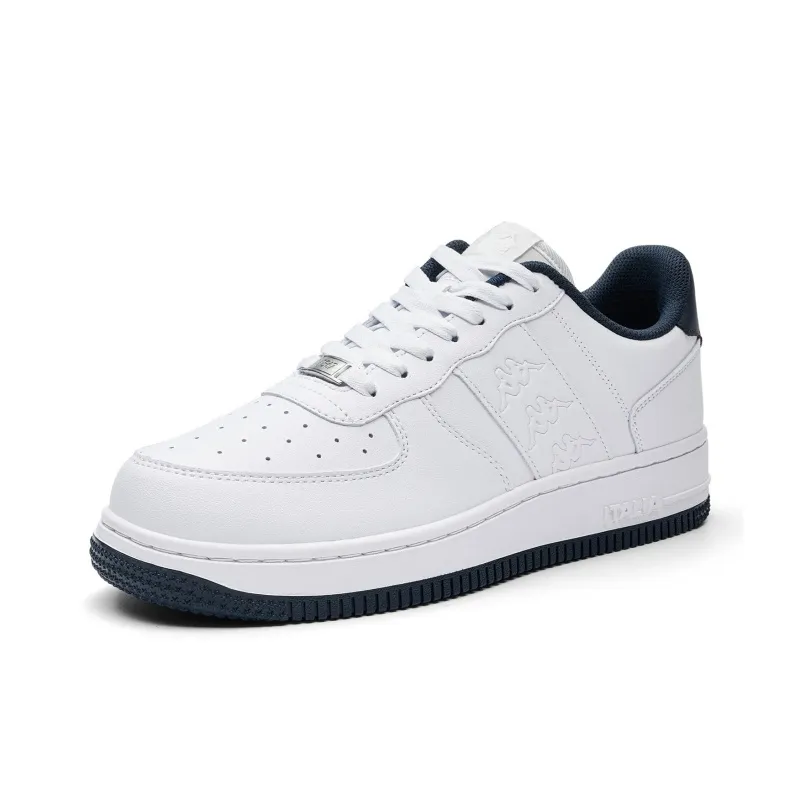 Kappa Coverage Low Top Skateboard Shoes Unisex Classic White Ocean Blue-2