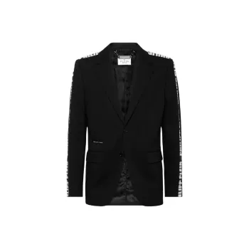 PHILIPP PLEIN SS25 Business Suit Coat Men's Black