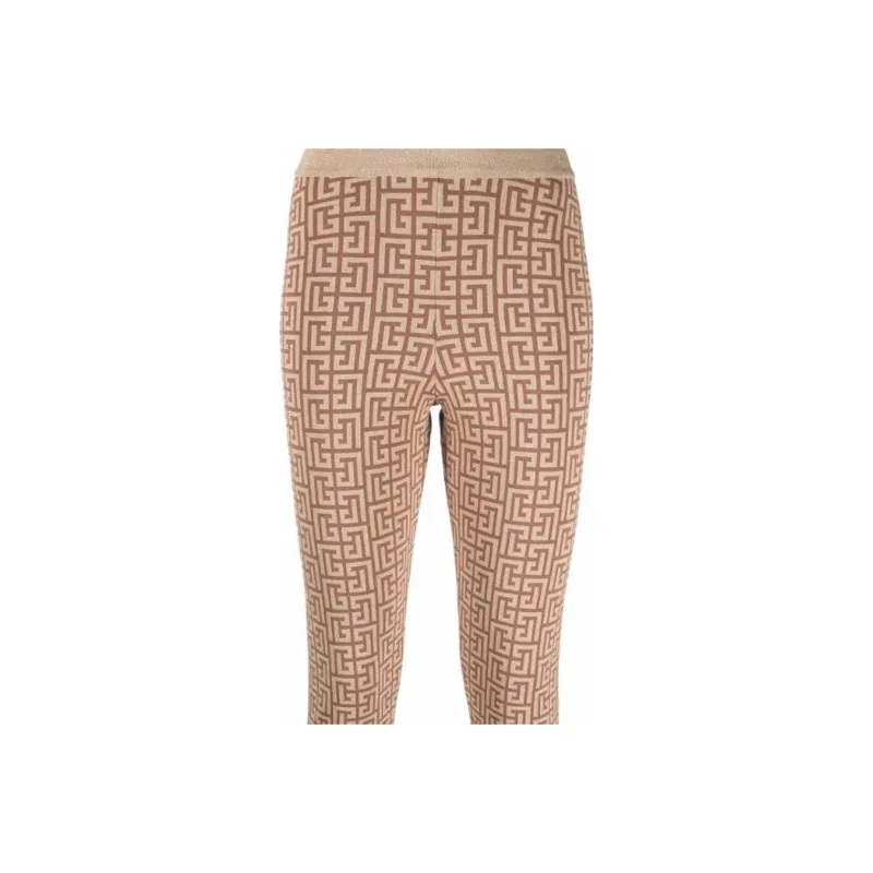 BALMAIN Debossed Monogram Leggings-4