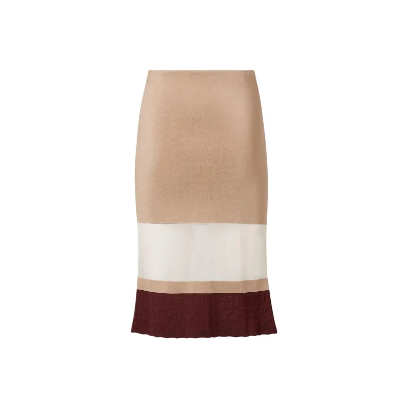 FENDI SS25 Casual Long Skirt Women's Beige-1