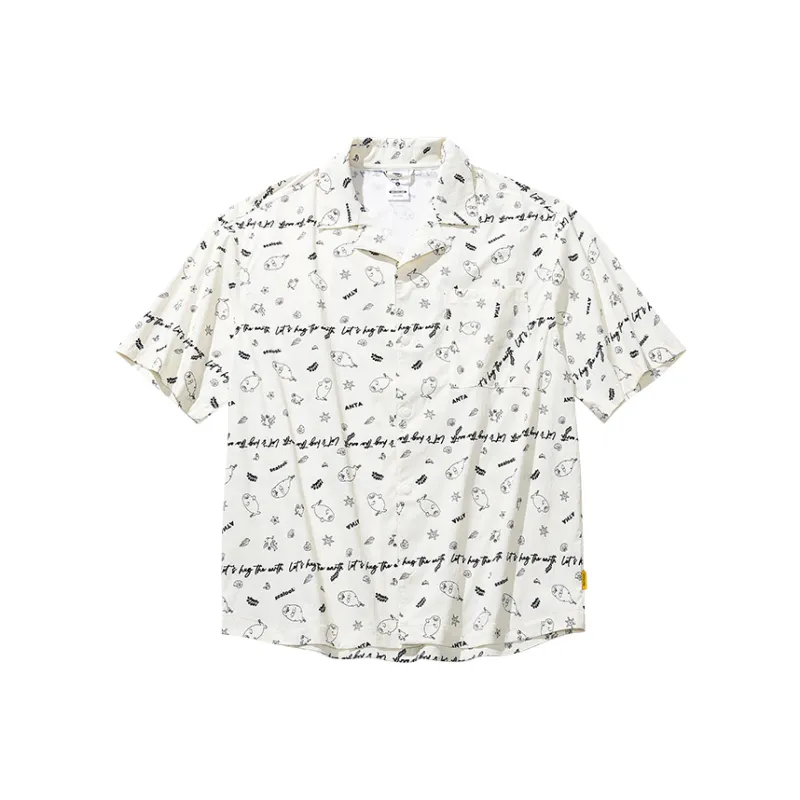 Anta x HAIBAOKANKAN,LIANMINGKUAN Life Collection Shirt Men's Ivory White/All Over Print-0