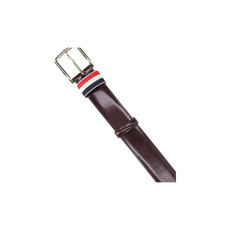 THOM BROWNE· Calfskin Leather Belts Men's Brown Width 3.5CM-2