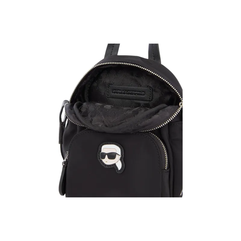 KARL LAGERFELD IKON Recycled Polyamide Shoulder Bag, Crossbody Bag, Handbag Women's Black-3