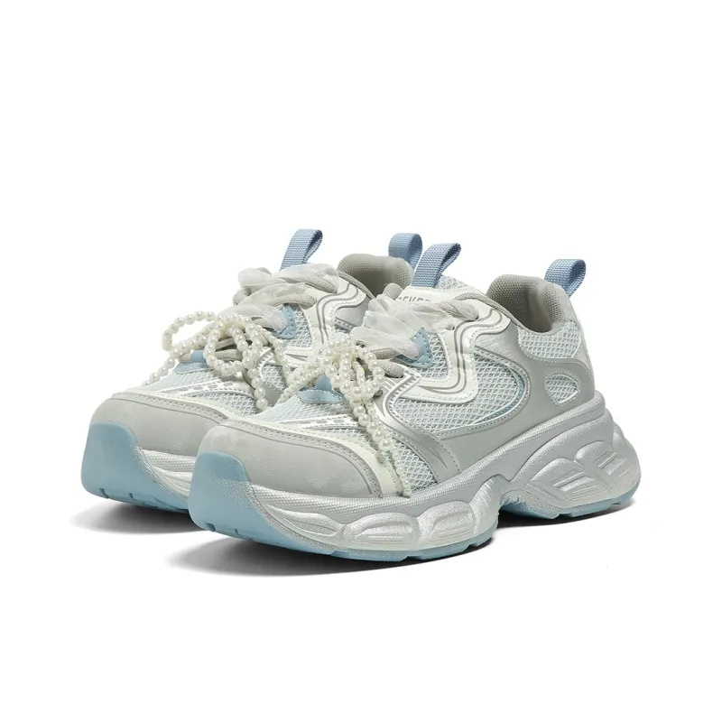 FOREVER 21 Anti Slip Wear Resistant Low Top Chunky Sneakers Women's Blue-2