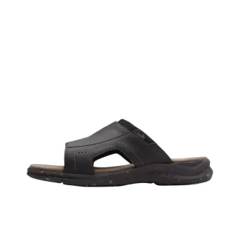Clarks Rubber Sole Abrasion Resistant Slide Slippers Men's Black