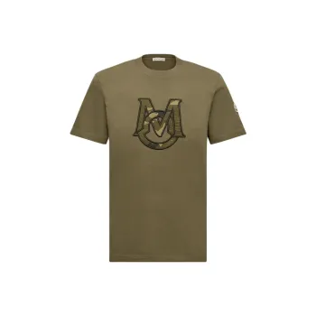 Moncler T Shirts Men Olive Green