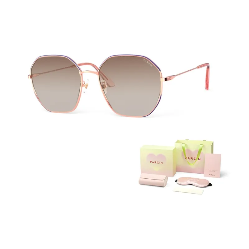 PARZIN Irregular Shape Sunglasses Women's Refined Metal Frame With Multicolor Lens 8257-18