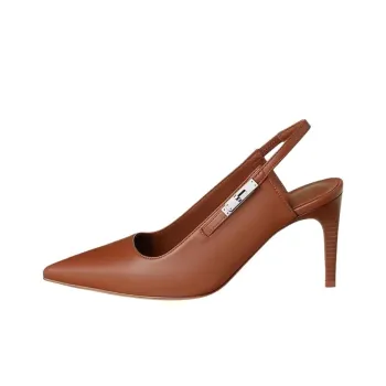 HERMES Escarpins Lover Slim Heel High Heels 8cm Women's Brown