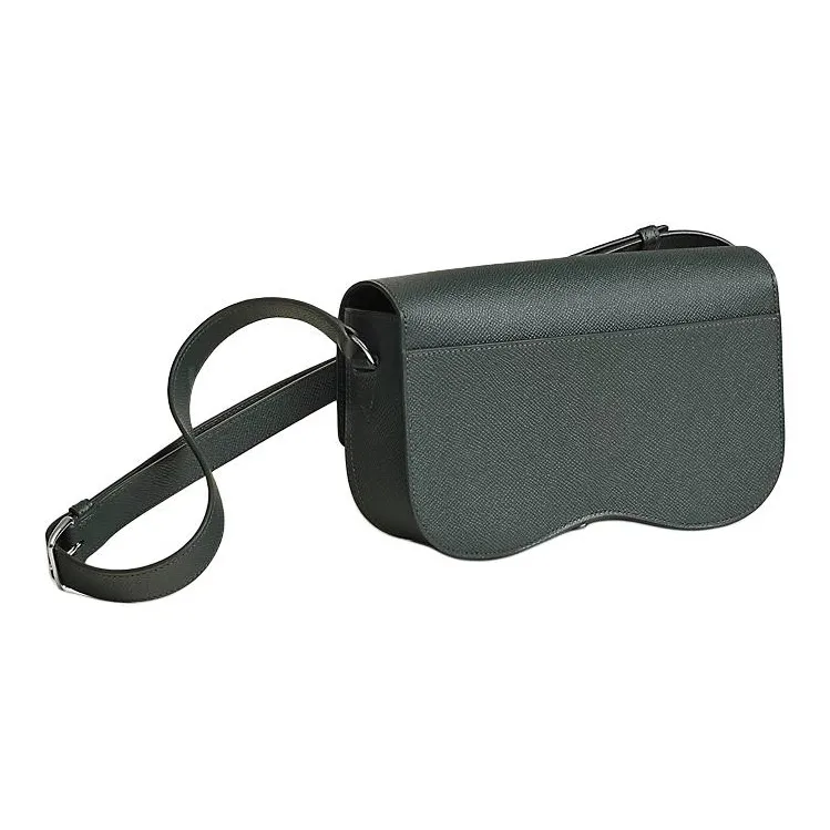 HERMES Della Cavalleria Epsom Leather Shoulder Bag Unisex Gray-2