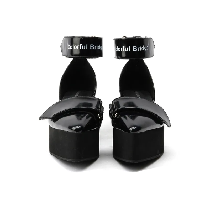 Colorful Bridge High Heels Women's Black-4
