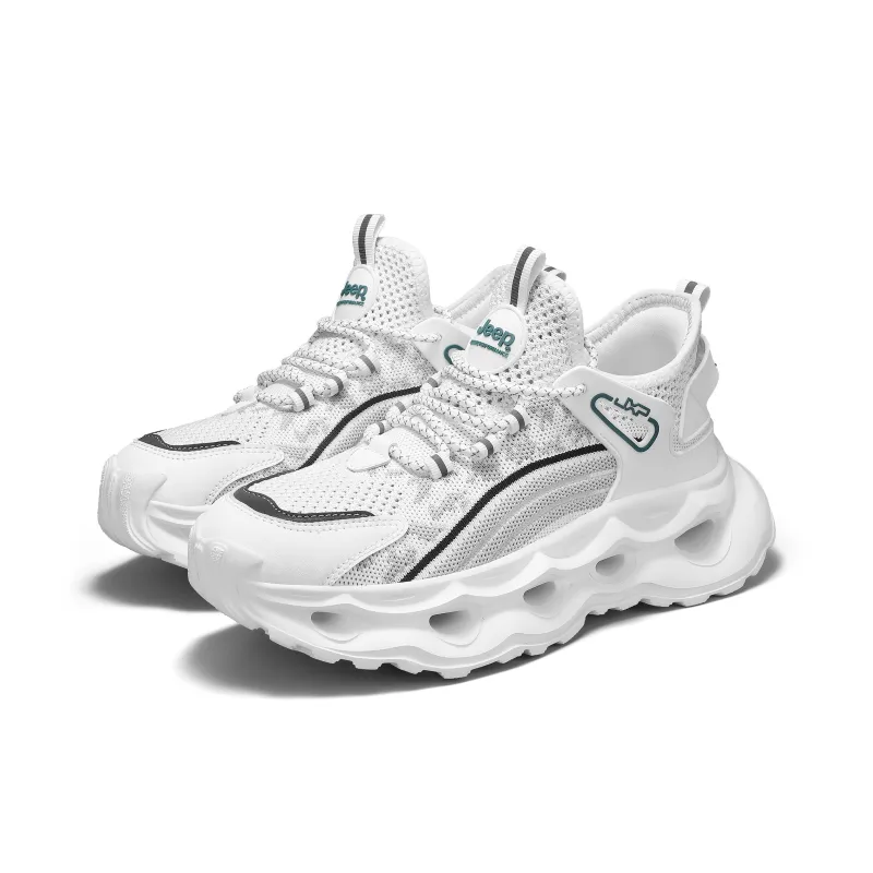 Jeep Cushioning Height Increasing Abrasion Resistant Slip Resistant Low Top Chunky Sneakers Men's-2