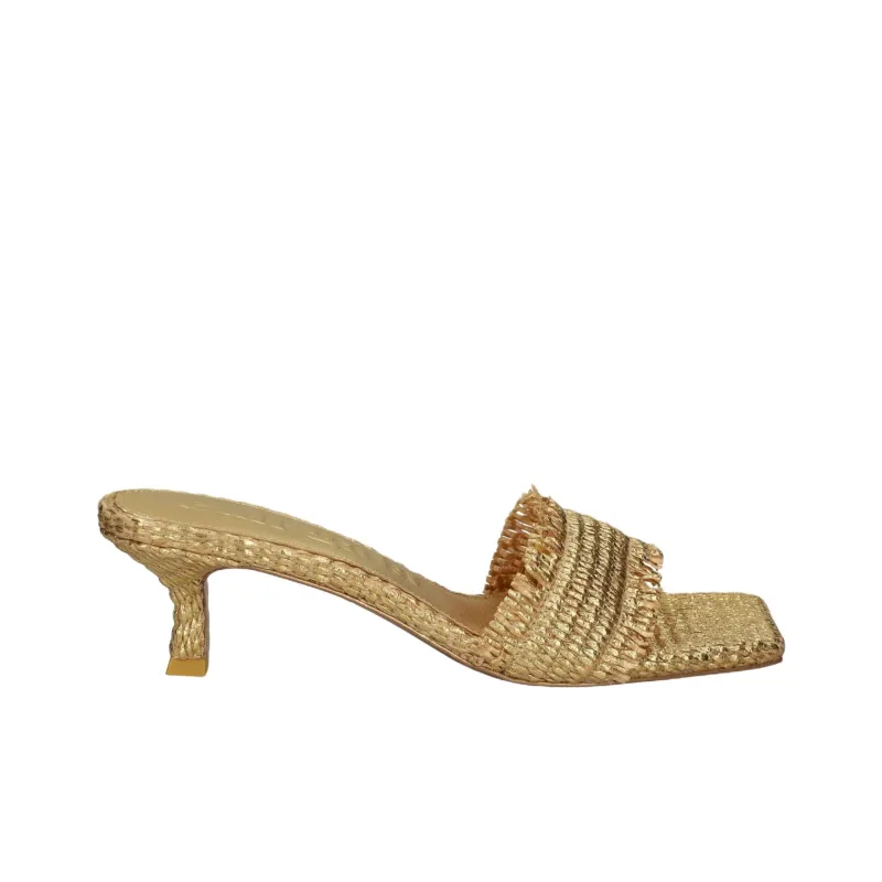 CULT GAIA Slide Slippers 6cm Women's Gold-1