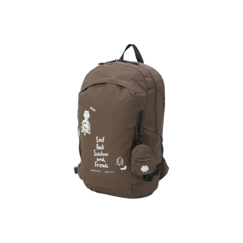 KOLON SPORT Nylon Backpack Unisex Brown-0
