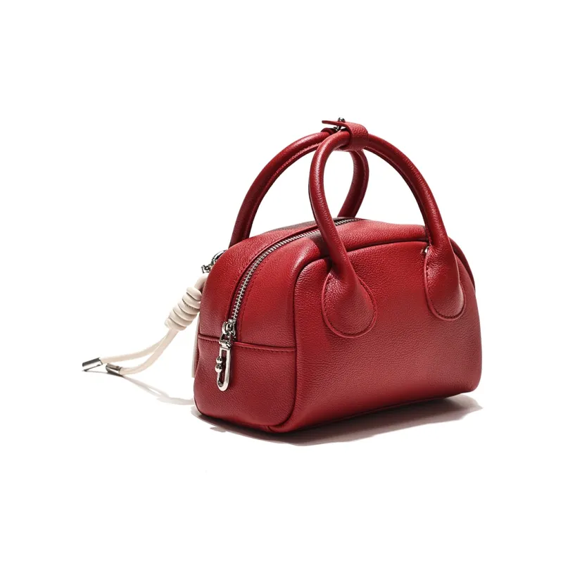 GXFMOD Genuine Leather Shoulder Bag, Handbag Women's Red-1