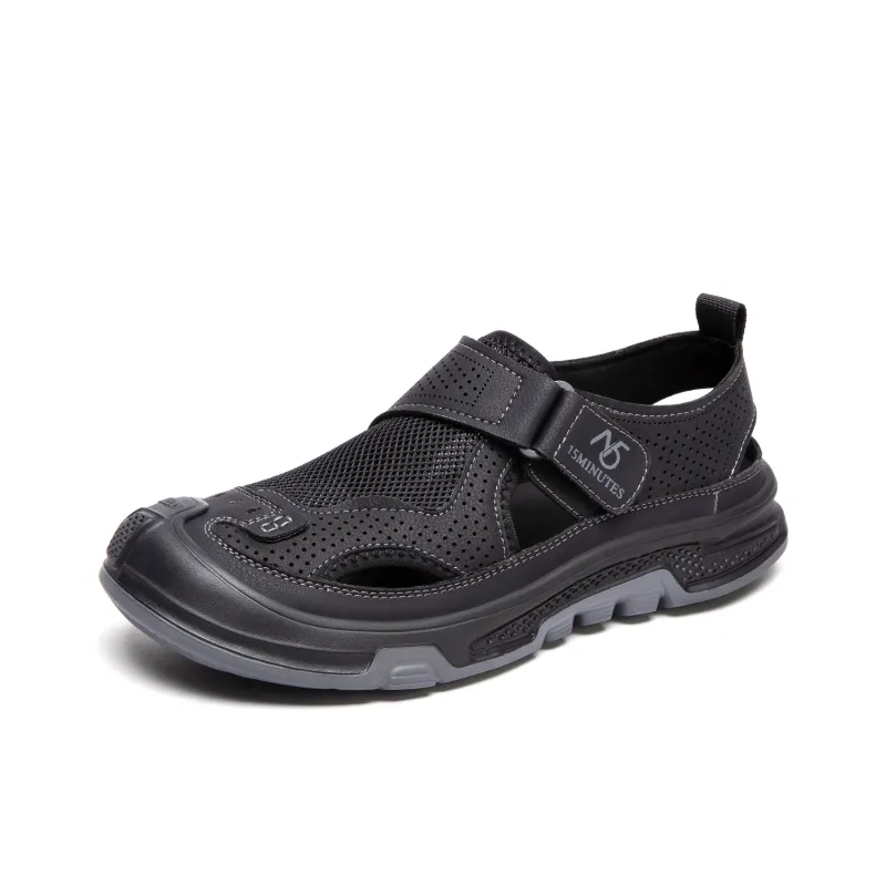 15 MINS Breathable And Slip Resistant River Trekking Shoes Men's Black-1