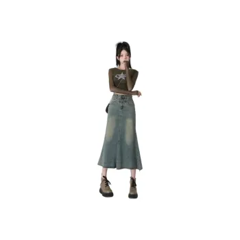 YINLEI Denim Long Skirt Women's
