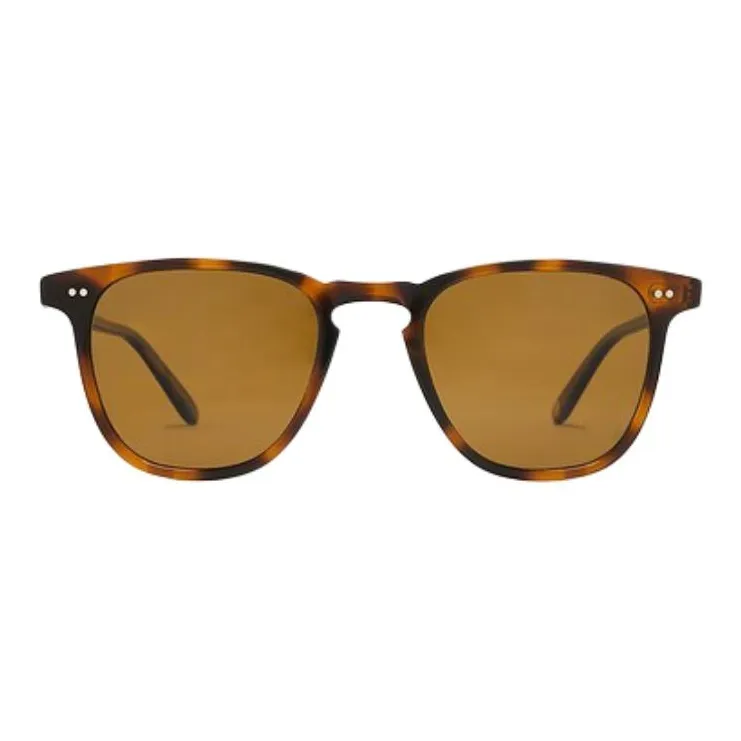 GARRETT LEIGHT Acetate Irregular Shape Sunglasses Unisex Brown-1